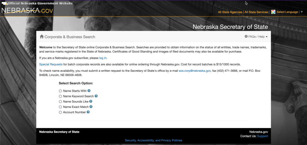 nebraska business entity search nebraska business entity search